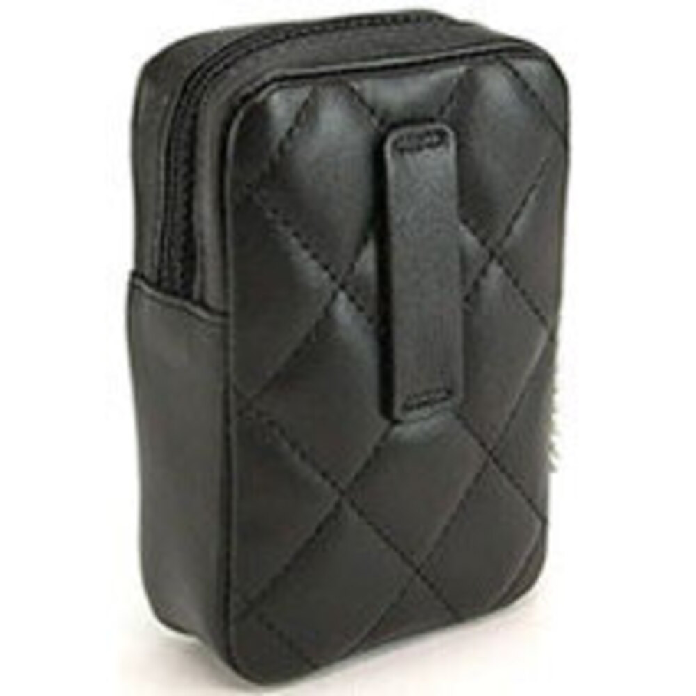 Chanel White Pouch Black Logo Loop Belt Case Cigarette